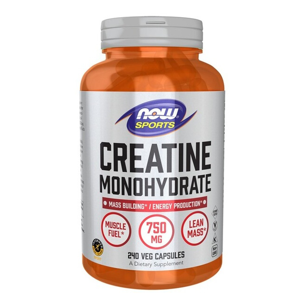 NOW Foods Creatine Monohydrate 750mg For Muscle Fuel and Lean Mass 240 Vcaps