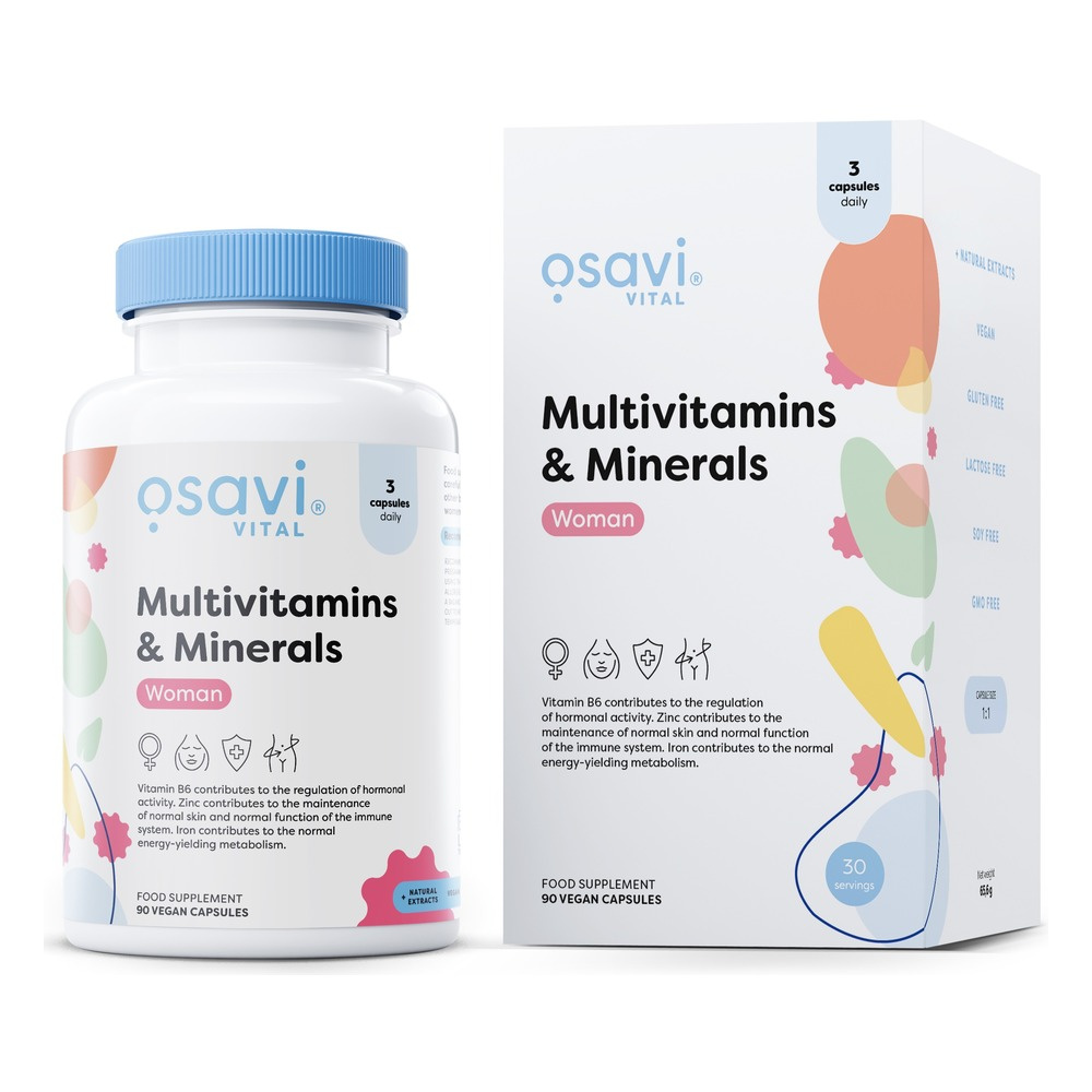 Osavi Multiwitamina i Minerały dla Kobiet Kompleksowa Formuła dla Niej 90 Wegańskich Kapsułek