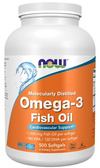 Now Foods Omega-3 Fish Oil Molecularly Distilled Wspiera Zdrowie Mózgu Serca i Prawidłowe Widzenie 500 Kapsułek