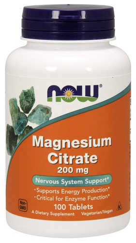 Now Foods Magnesium Citrate 200mg 100 Tabletek