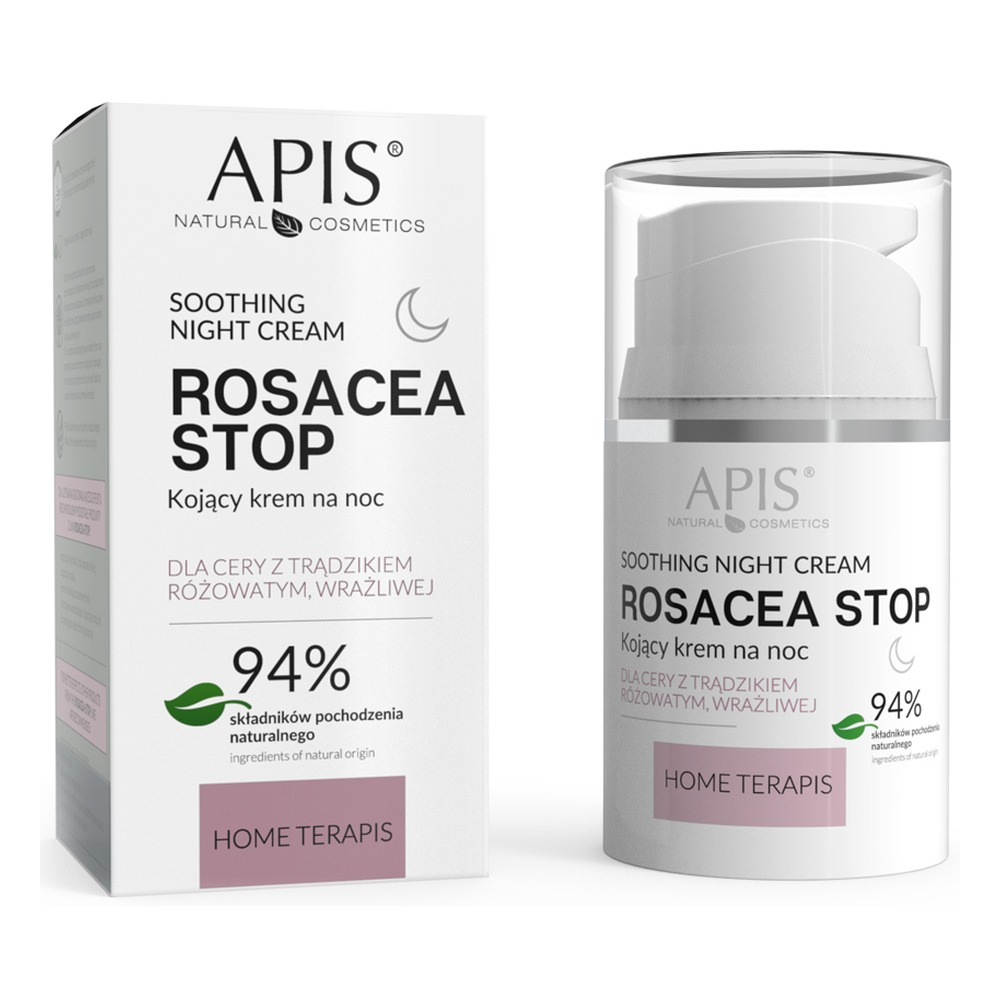 Apis Home terApis Rosacea Stop Kojący Krem dla Skóry Wrażliwej i Podrażnionej na Noc 50ml