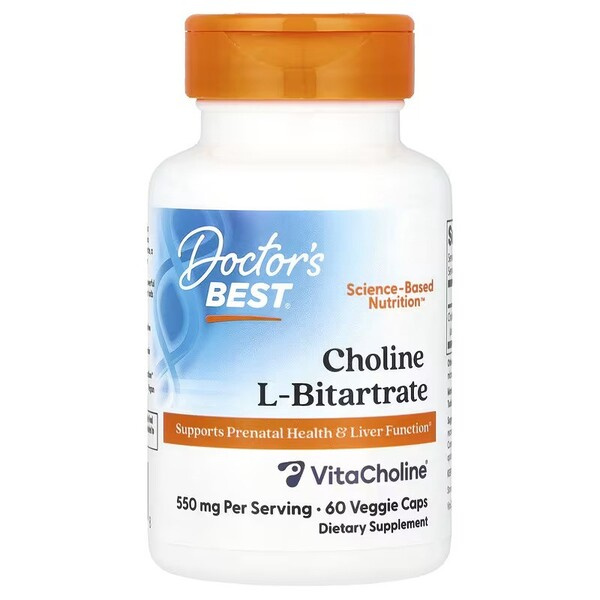Doctor's Best L-winian Choliny 550mg Na Zdrowie Prenatalne i Wsparcie Wątroby 60 Kapsułek Wegańskich