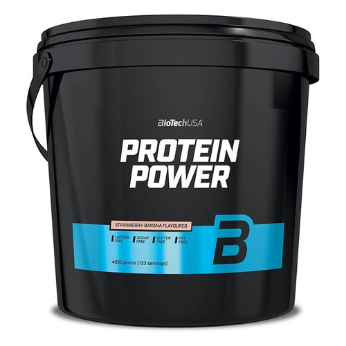 BioTechUSA Protein Power Strawberry Banana Protein Powder with Creatine For Muscle Support 4000g