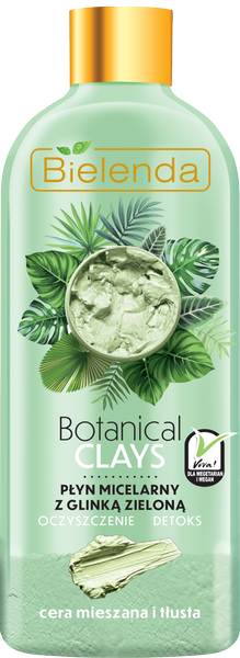 BIELENDA BOTANICAL CLAYS Vegan MICELLAR LIQUID with green clay 500ml