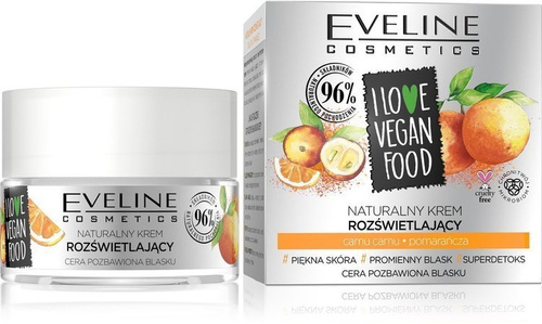 EVELINE I LOVE VEGAN FOOD, Natural Camu Camu Brightening Cream, Orange, 50ml
