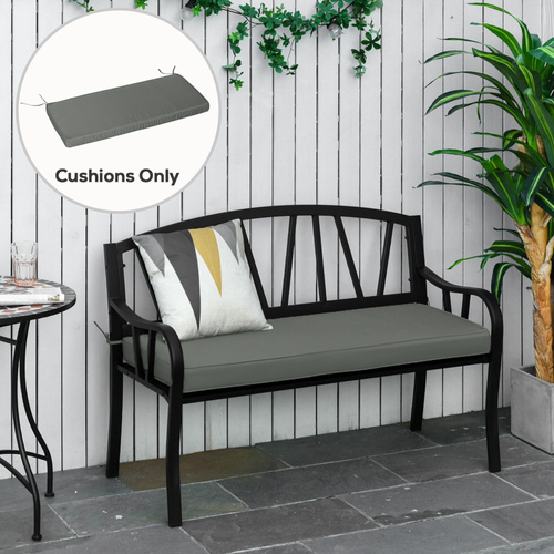 Outsunny Garden Bench Cushion 2 Seater Loveseat Seat Pad for Patio Swing Furniture for Indoor & Outdoor Use, 120 x 50 x 8 cm, Grey