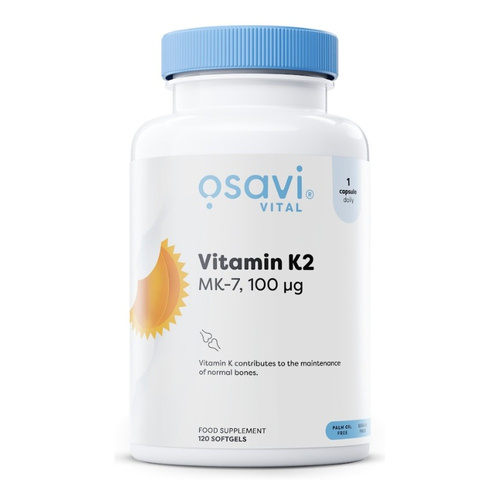 Osavi Vitamin K2 MK-7 100mcg for Healthy Bones and Normal Blood Clotting 120 Softgels
