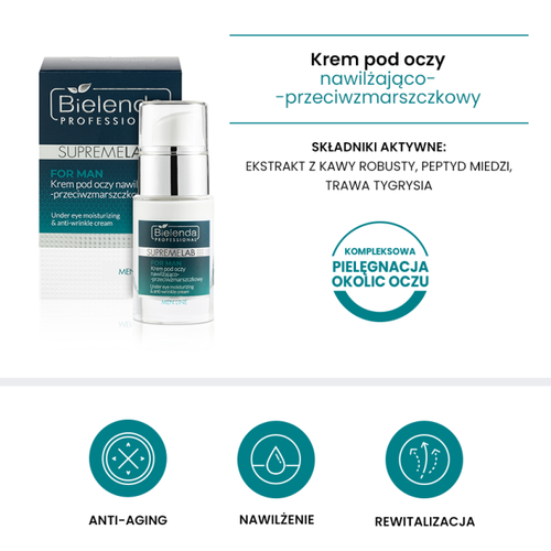 Bielenda SupremeLab Men Line Moisturizing and Anti-Wrinkle Eye Cream 15ml