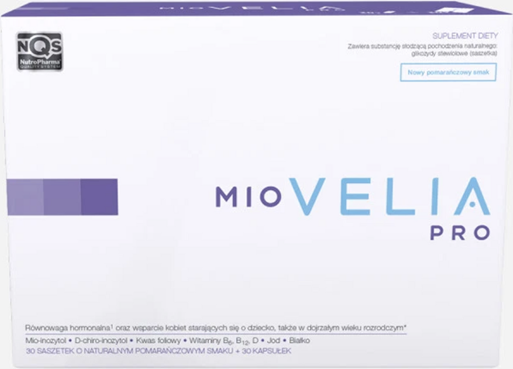 Miovelia Pro Zestaw Suplement Diety Wpierający Równowagę Hormonalną u Kobiet Starających się o Dziecko 30 Saszetek + 30 Kapsułek