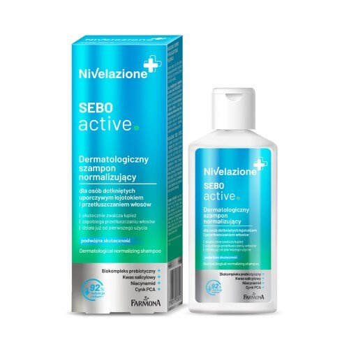 Nivelazione Sebo Active Dermatologiczny Szampon Normalizujący dla Osób z Uporczywym Łojotokiem i Przetłuszczaniem Włosów 100ml