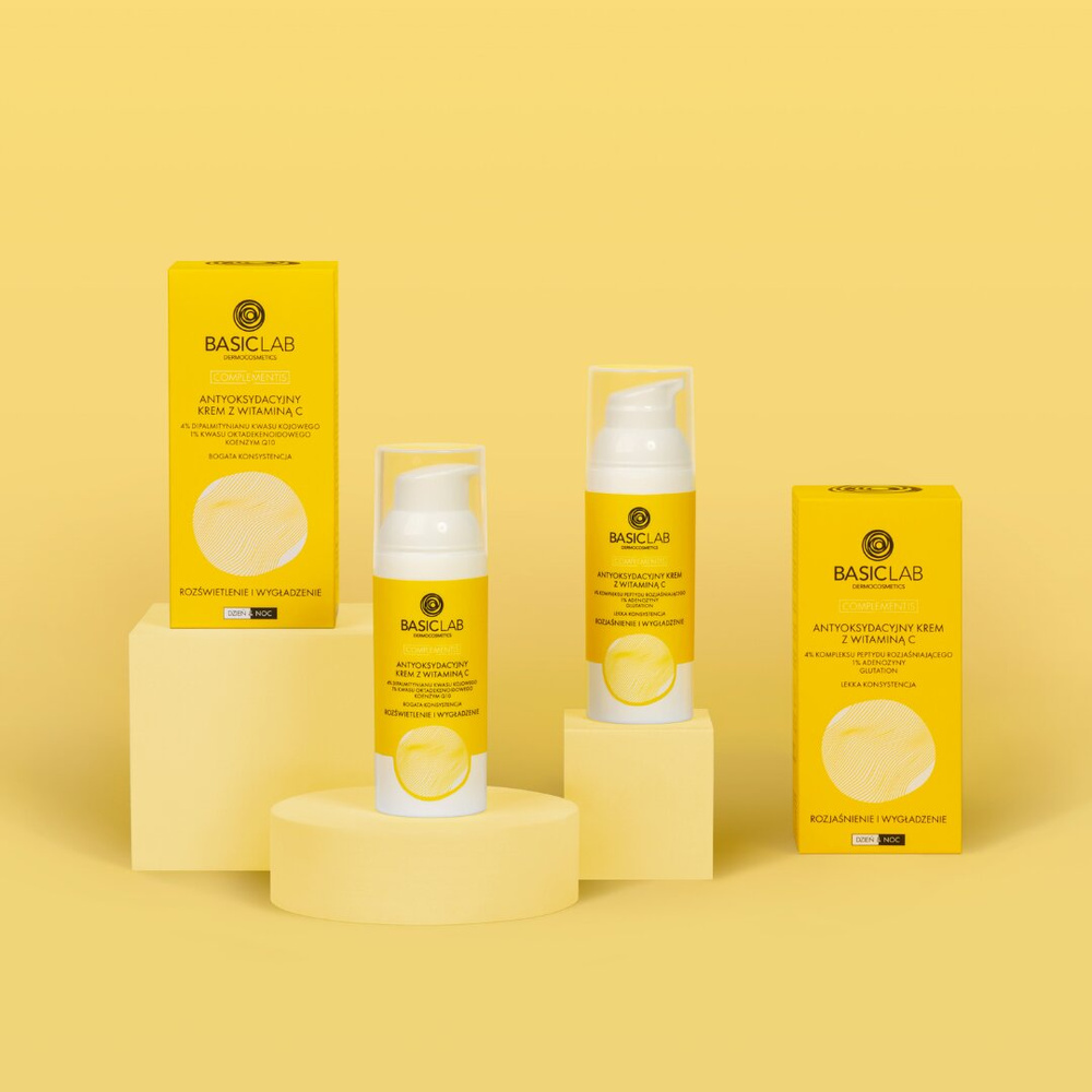 BasicLab Complementis Light Texture Antioxidant Cream with Vitamin C Brightening and Smoothing for Day and Night 50ml