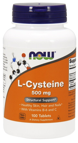 NOW Foods L-Cysteine 500 mg Skin Hair & Nail Support 100 Tablets