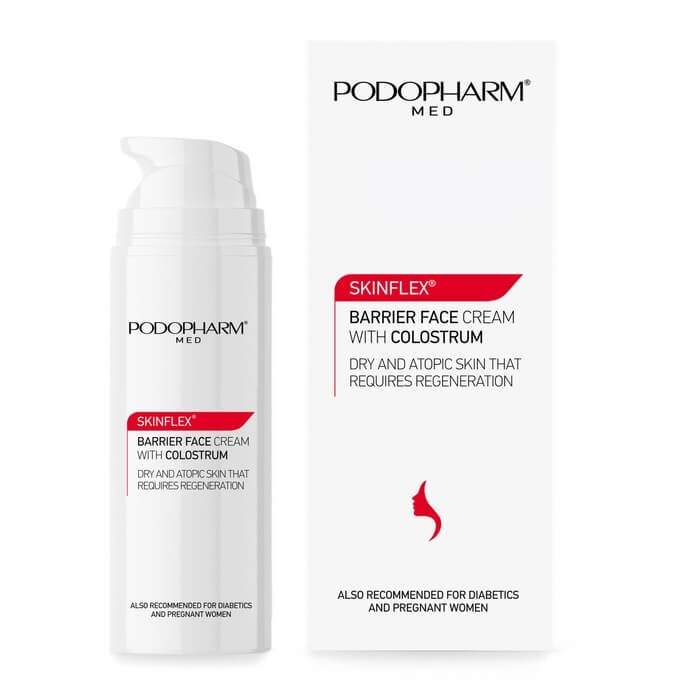 Podopharm Med Skinflex Barierowy Krem do Twarzy z Colostrum dla Skóry Suchej Popękanej i Odwodnionej 50ml