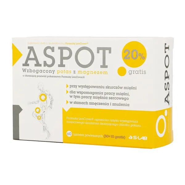 Aspot Wzbogacony Potas z Magnezem 60 Tabletek