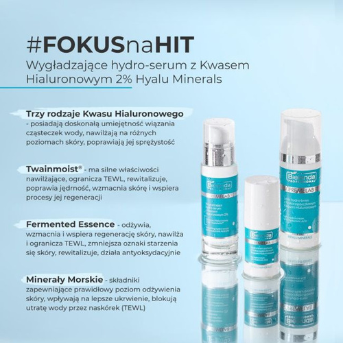 Bielenda Professional SupremeLab Hyalu-Minerals Wygładzające Hydro-Serum z Kwasem Hialuronowym 2% 30ml Best Before 31.07.26