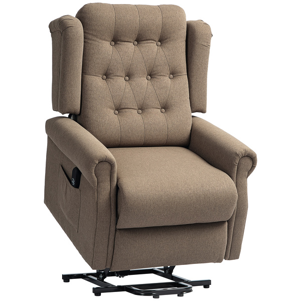 HOMCOM 45° Lifting Riser and Recliner Armchair - Dark Brown
