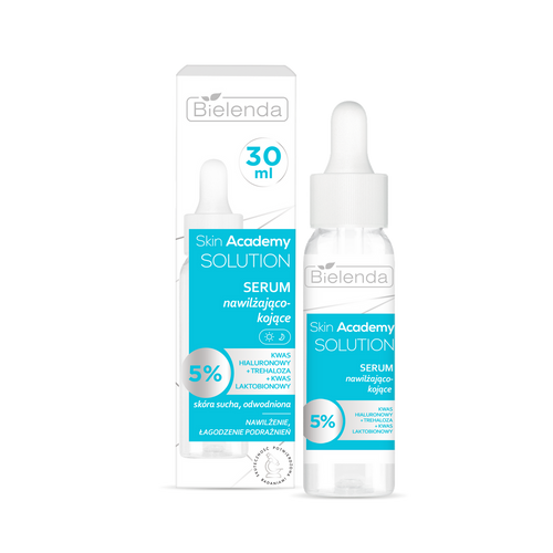Bielenda Skin Academy Solution Moisturizing and Soothing Serum 5% Hyaluronic Acid Trehalose for Dry Sensitive Skin 30ml