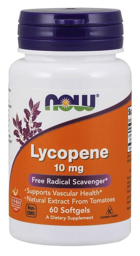 NOW Foods Lycopene 10mg for Vascular and Prostate Health 60 Softgels