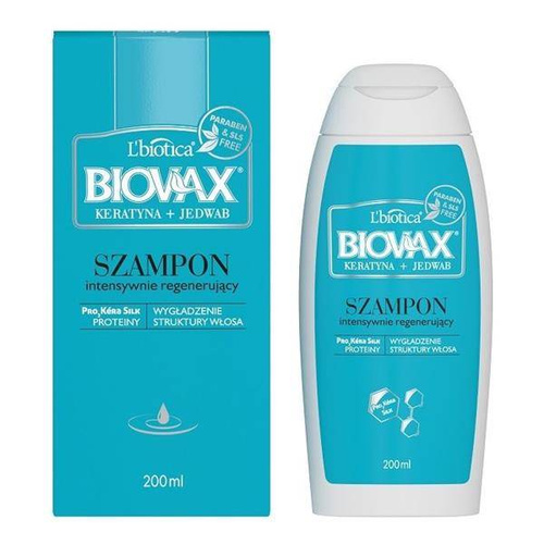 Biovax Szampon Intensywnie Regenerujący Do Włosów Keratyna+Jedwab 200ml