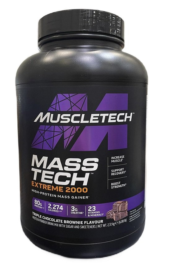 MuscleTech Mass-Tech Extreme 2000 Gainer na Masę o Smaku Potrójnego Czekoladowego Brownie 2720g