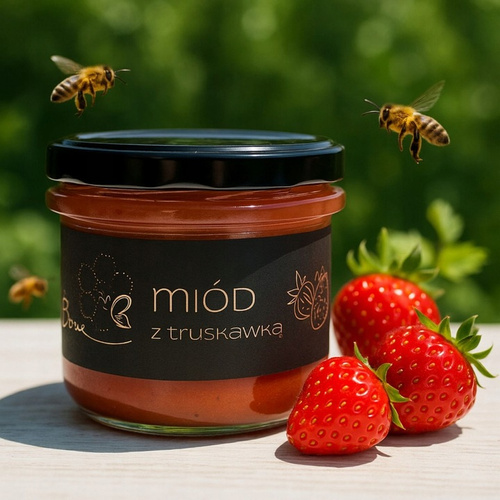 Bona Multiflower Honey with Strawberry Natural Delicious Flavor 245g