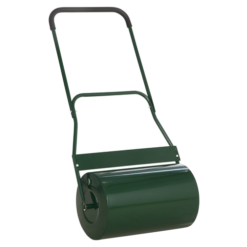 Outsunny 40L Garden Lawn Roller, Water Sand Filled Outdoor Grass Roller, Φ32cm Heavy Duty Metal Lawn Push Rolling Tool for Grass Seeding, Soil Levelling, Green