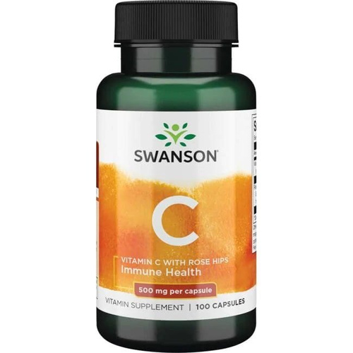 Swanson Witamina C z Dziką Różą 500 mg 100 Kapsułek