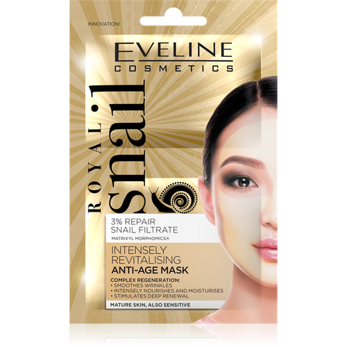 Eveline Royal Snail Maska Anti-Age Intensywnie Rewitalizująca dla Skóry Dojrzałej i Wrażliwej 2x5ml