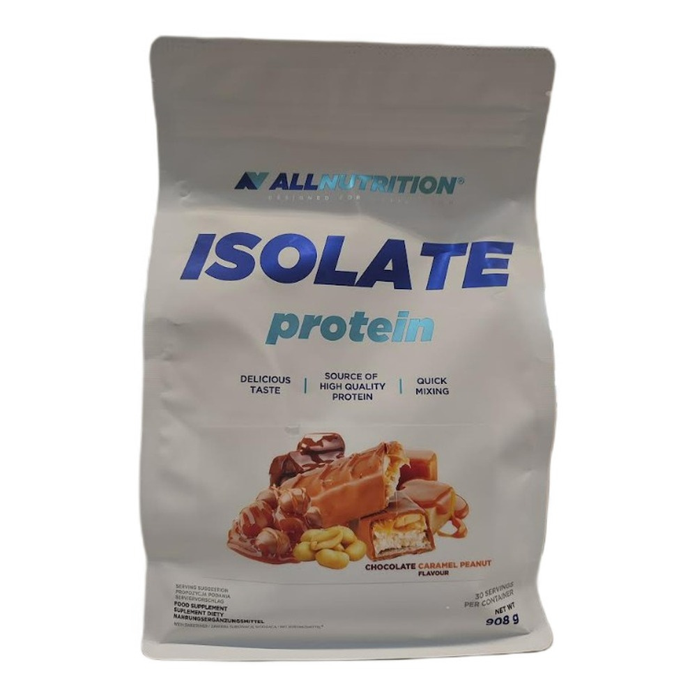 Allnutrition Isolate Protein Izolat Białka Serwatkowego Czekolada, Karmel i Orzech 908g
