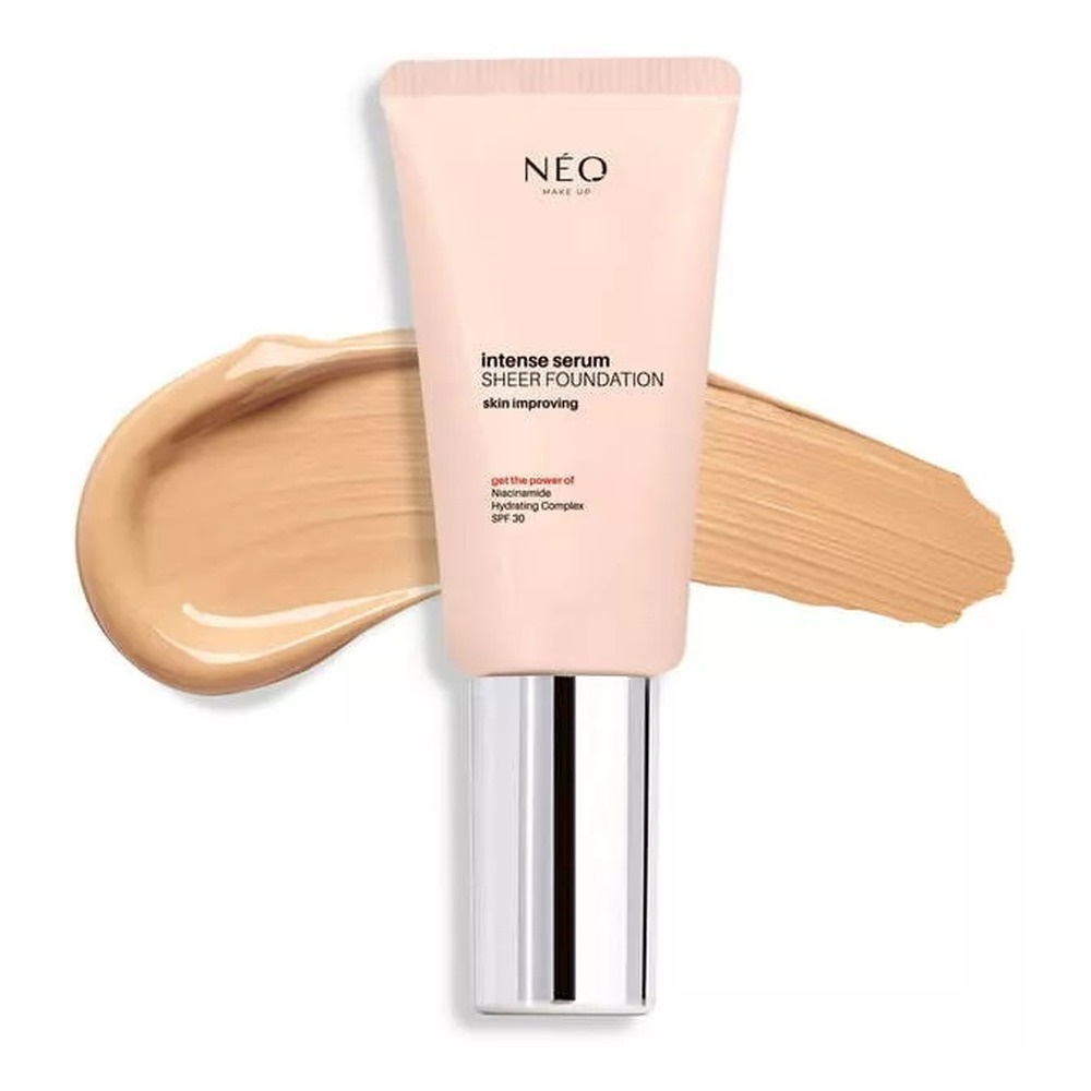 Neo Makeup Intense Serum Sheer SPF 30 Nawilżający Podkład Nr 01 Porcelain z Efektem Glass Skin 30ml 