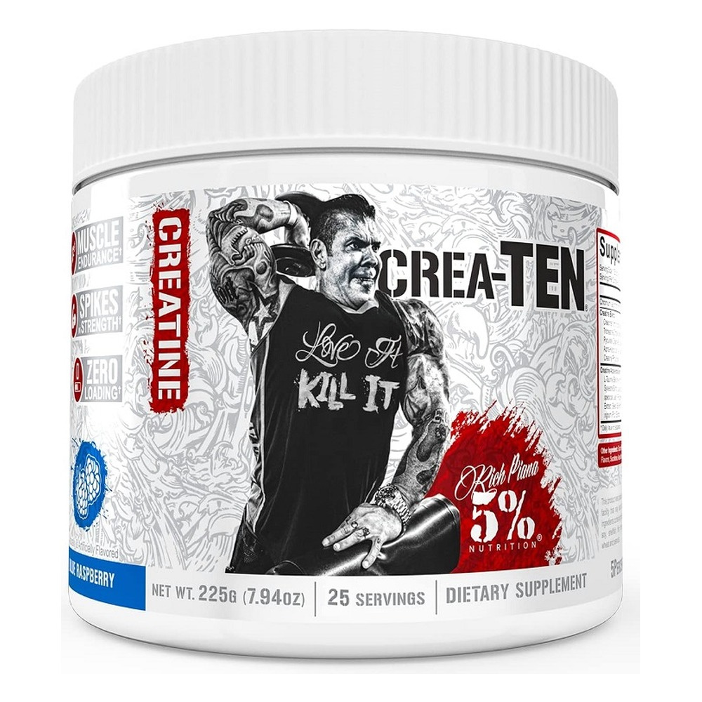 5% Nutrition Crea-TEN Legendary Series Mieszanka Kreatynowa o Smaku Niebieskiej Maliny Na Siłę i Masę Mięśniową 225g