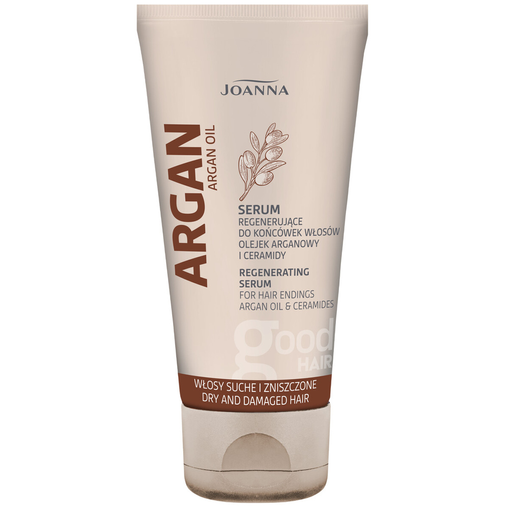 Joanna Argan Oil Wygładzające Regenerujące Serum na końcówki z Olejkiem Arganowym dla Włosów Suchych i Zniszczonych 50g