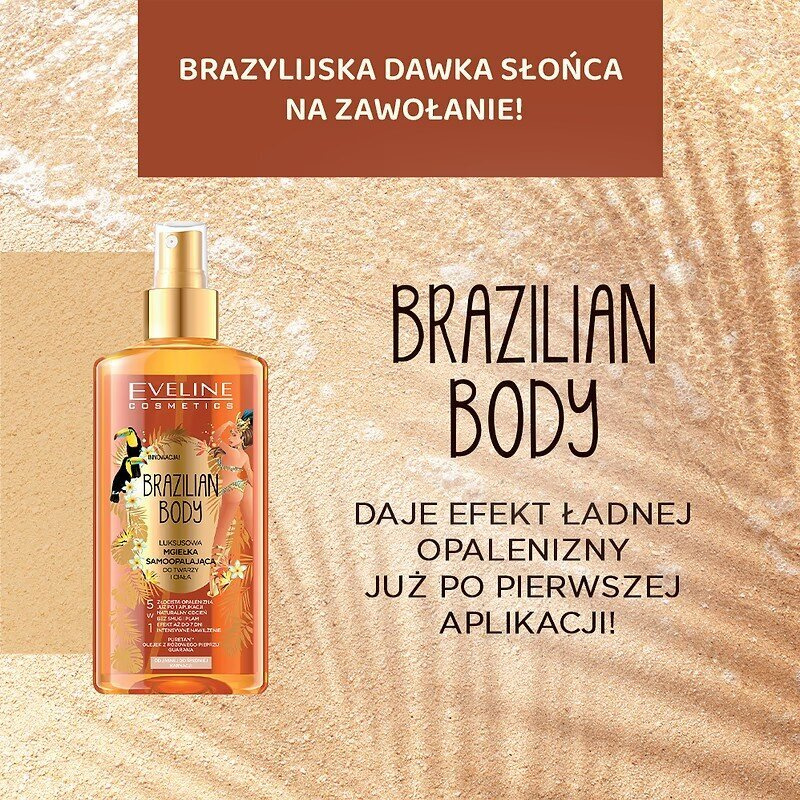 Eveline Brazilian Body 5w1 Luksusowa Mgiełka Samoopalająca do Twarzy i Ciała 150ml