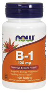 Now Foods Vitamin B-1 Thiamine 100mg Wspomaga Układ Nerwowy i Pracę Mózgu 100 Tabletek
