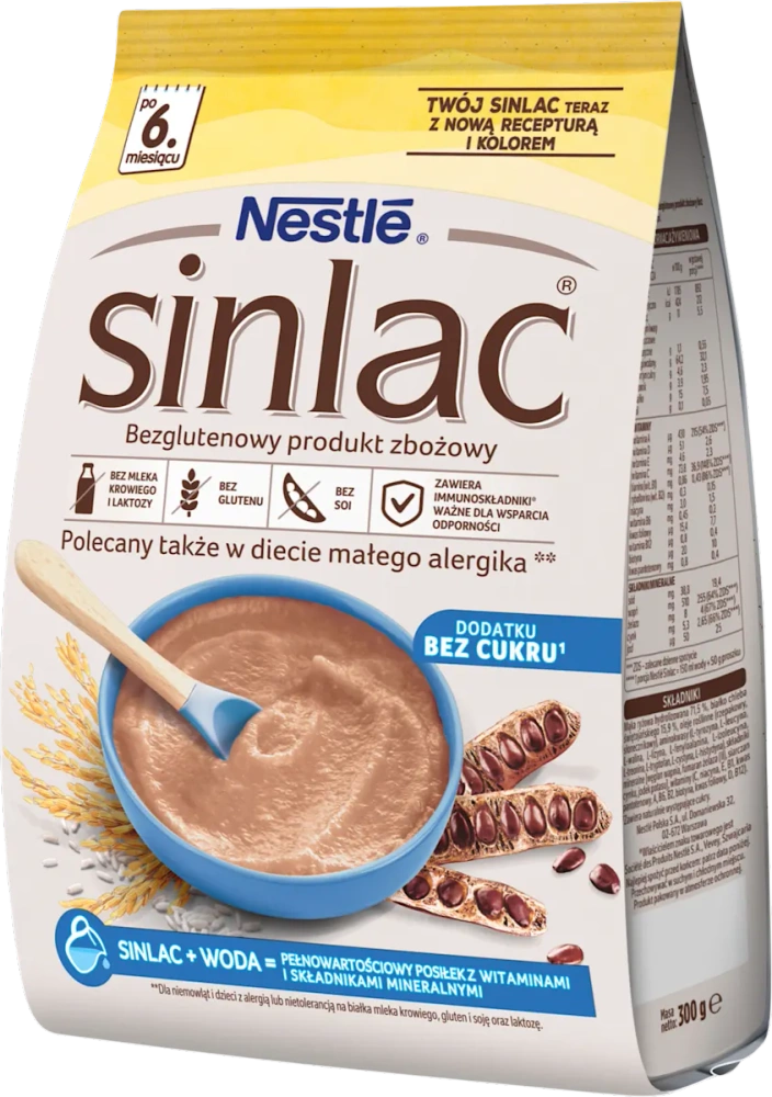 Nestle Sinlac Gluten-free Cereal Product without Added Sugar for Babies after 6 Months of Age 300g Best Before 31.12.25