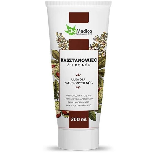 EkaMedica Żel z Kasztanowca Perełkowiec Ulga dla Zmęczonych Nóg 200ml