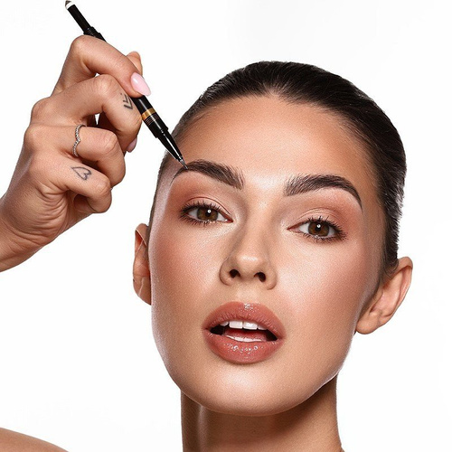 Eveline Brow Art Duo Pencil 2w1 Light Precyzyjny Wielofunkcyjny Pisak z Pudrem do Brwi i Miękkim Aplikatorem 8g