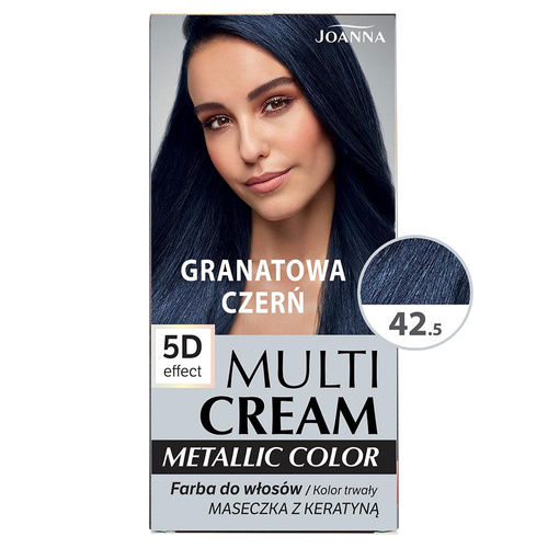 Joanna Multi Cream Color Farba do Włosów z Efektem 5D z Długotrwałym Efektem Nr 42.5 Granatowa Czerń 1 Sztuka