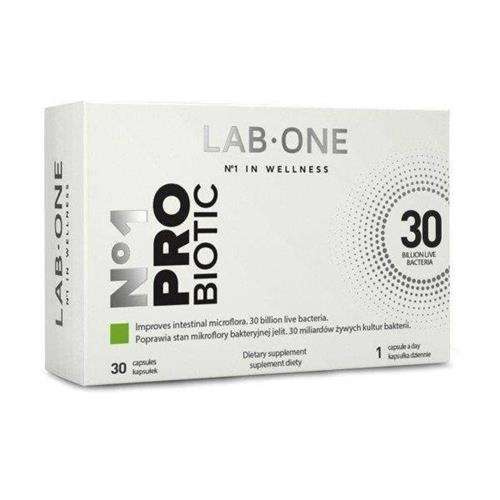 Lab One ProBiotic Wieloszczepowy Probiotyk Prebiotyk Żywe Kultur Bakteri 30kaps.