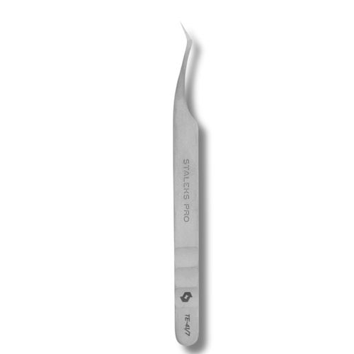 Staleks Pro Expert 41 Type 7 Eyelash Extension Tweezers L‑Shaped 30° 115mm
