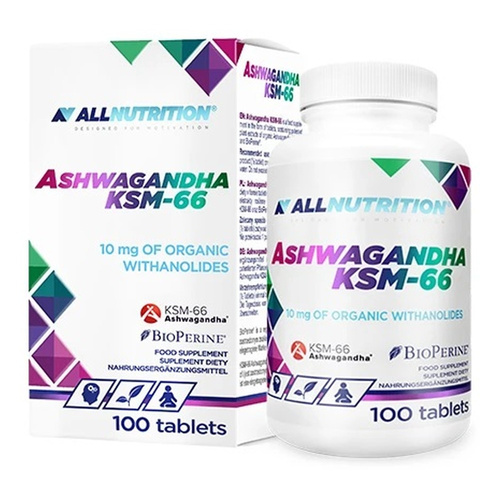 Allnutrition Ashwagandha KSM-66 Suplement na Stres i Poprawę Nastroju 100 Tabletek