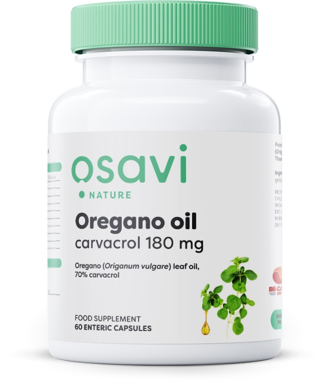 Osavi Olejek z Oregano Karwakrol 180mg 60 kapsułek dojelitowych na odporność