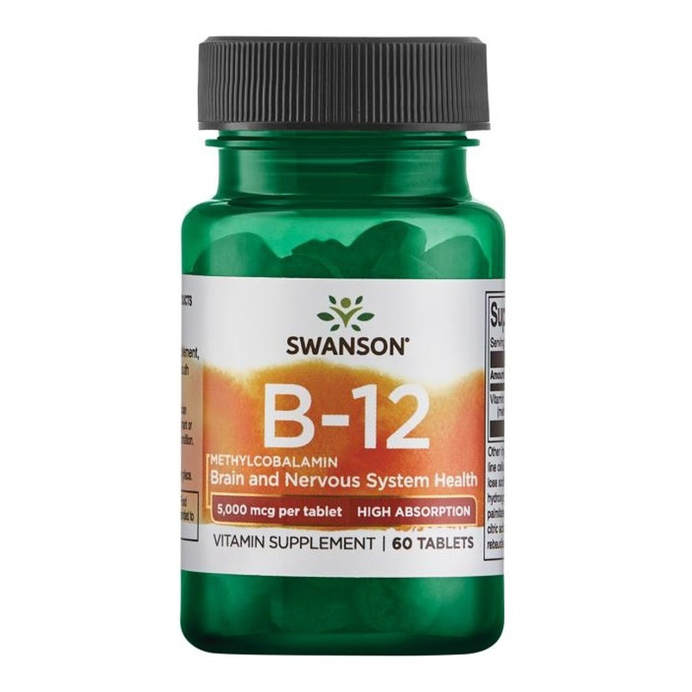 Swanson Vitamin B-12 Methylcobalamin 5000mcg High Absorption 60 Tablets