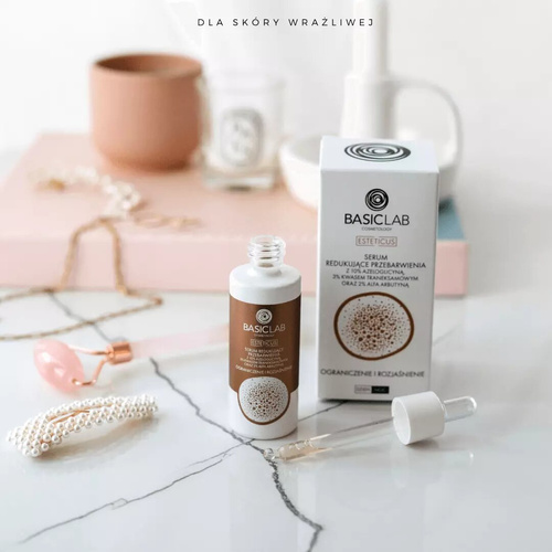 BasicLab Cosmetology Serum Redukujące Przebarwienia Ograniczenie i Rozjaśnienie na Dzień i na Noc 30ml Best Before 31.03.26
