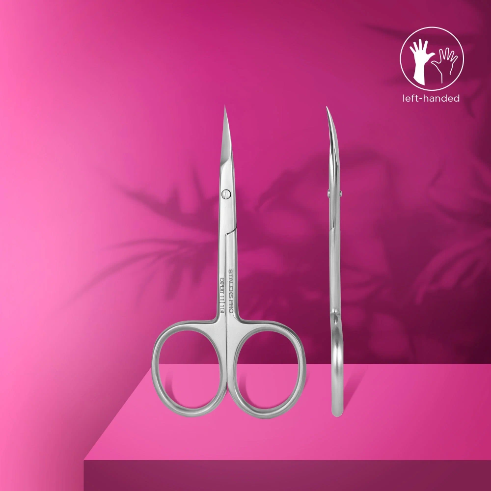 Staleks Pro Expert 11Type 1 Left‑Handed Cuticle Scissors Professional Manicure Precision 95 mm