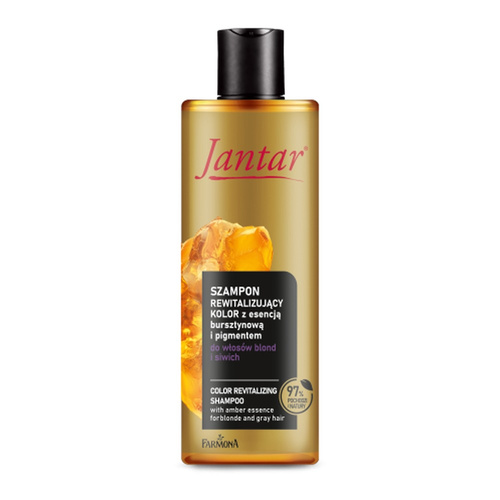 Jantar Szampon Rewitalizujący Kolor z Esencją Bursztynową i Pigmentem do Włosów Blond i Siwych 300ml