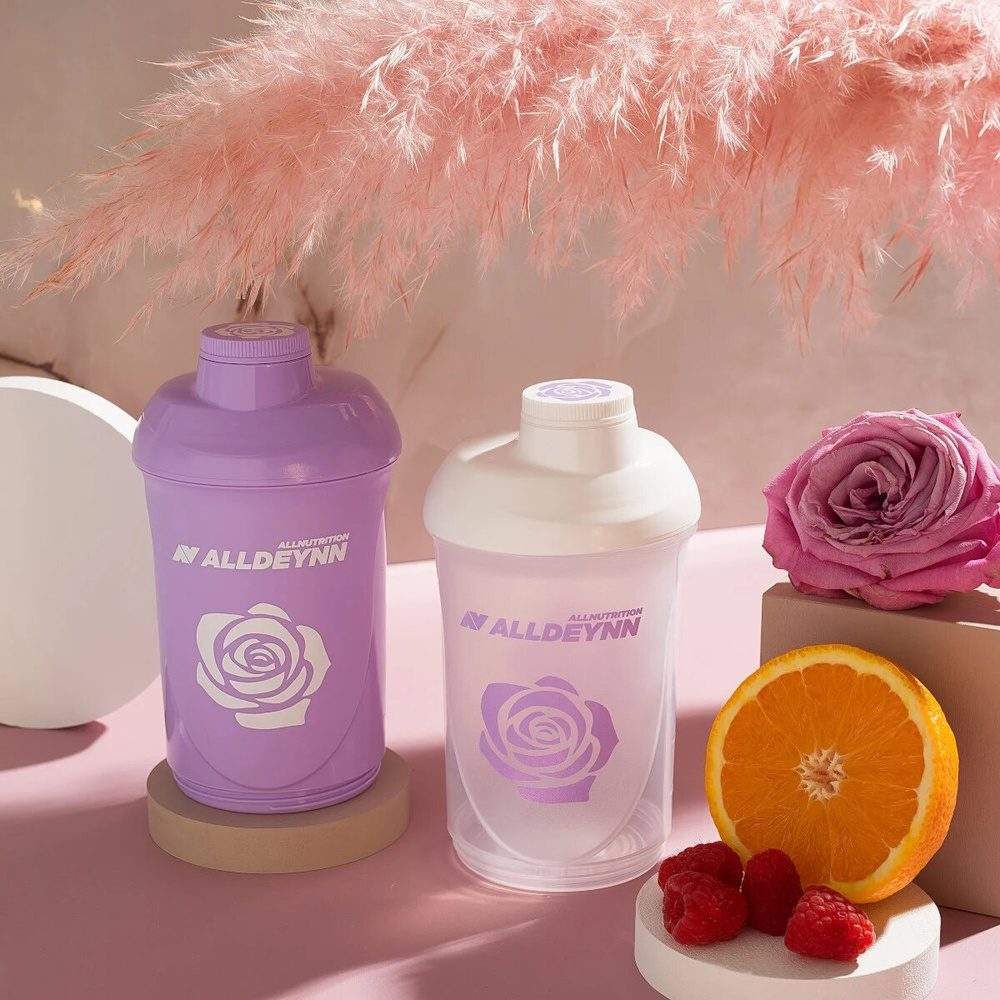 Allnutrition Alldeynn Plastikowy Trwały Smart Shaker Biały 600ml + 350ml