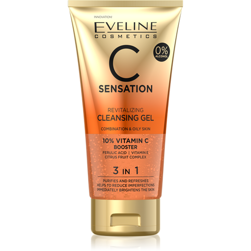 Eveline C Sensation Rewitalizujący Żel Myjący 3w1 do Cery Tłustej i Mieszanej 150ml