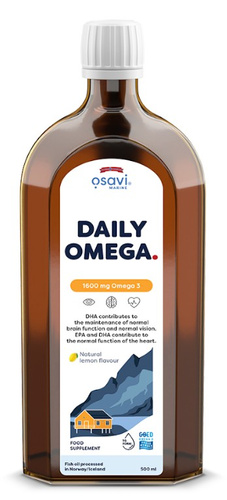 Osavi Daily Omega 1600mg Omega 3 w Płynie o Naturalnym Smaku Cytrynowym 500ml