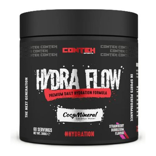 Conteh Sports Hydra Flow Proszek elektrolitowy do nawodnienia, Truskawkowa Guma Balonowa 300g